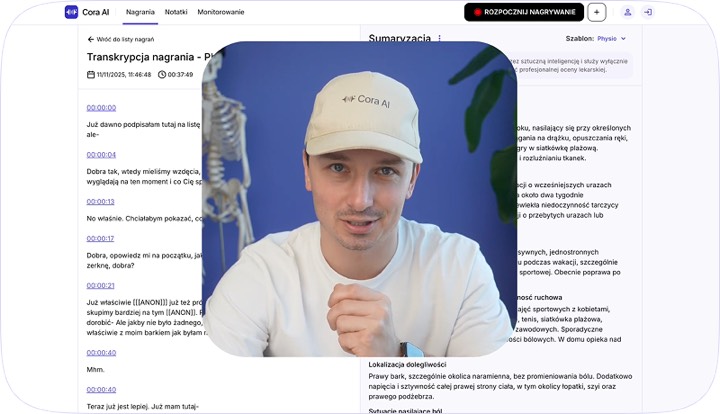 Cora AI – podgląd aplikacji