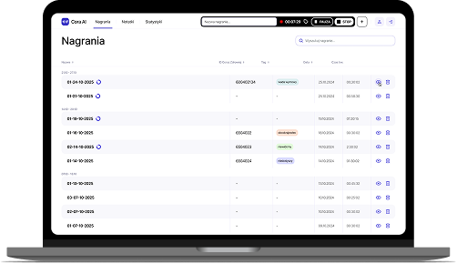 Cora AI – widok desktopowy
